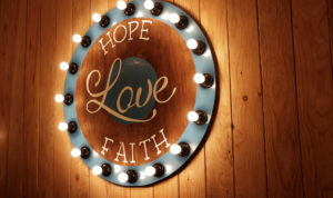 Hope Love Faith Wall Sign | Long Mangalji LLP